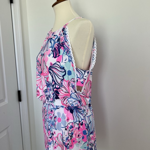 Lilly Pulitzer Gianni Skort Romper Dress Prosecco Pink‎ Make A Splash Floral XS - Picture 3 of 11